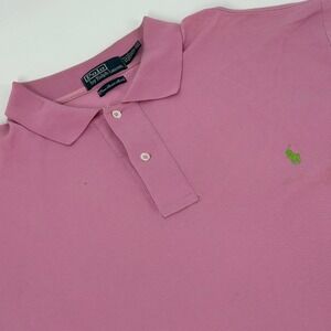 Polo Ralph Lauren Polo Shirt Mens XLT Pink Pima Stretch Mesh Short Sleeve Pony